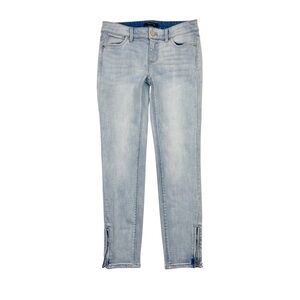 WHBM Zip Hem Skinny Crop Jeans Light Wash Blue Size 0